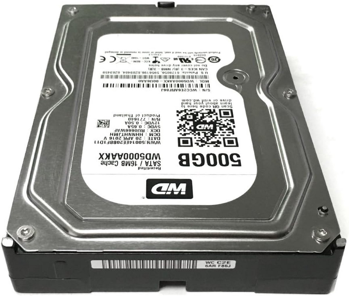 500GB 3.5" SATA 7200RPM 16MB Cache Refurbished HDD - afbeelding 2
