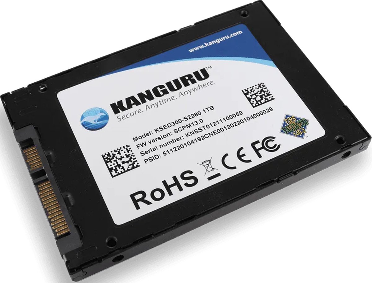 Kanguru – Defender Sed300 – 2 Tb – Fips 140-2 – Sata - 2.5" - Self-Encrypting opslag - afbeelding 2