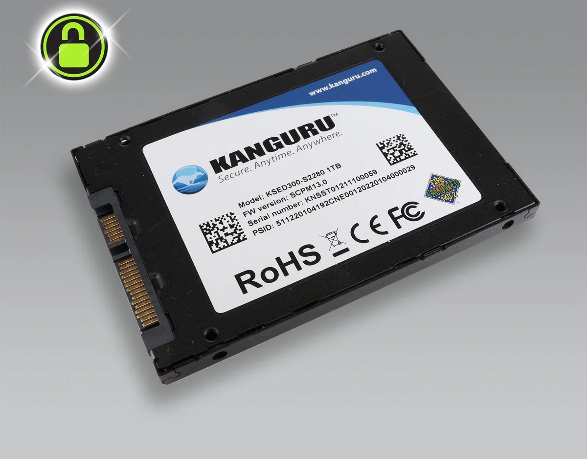 Kanguru Kanguru – Defender Sed300 – 2 Tb – Fips 140-2 – Sata - 2.5" - Self-Encrypting Ssd – Opal Compliant - Zwart
