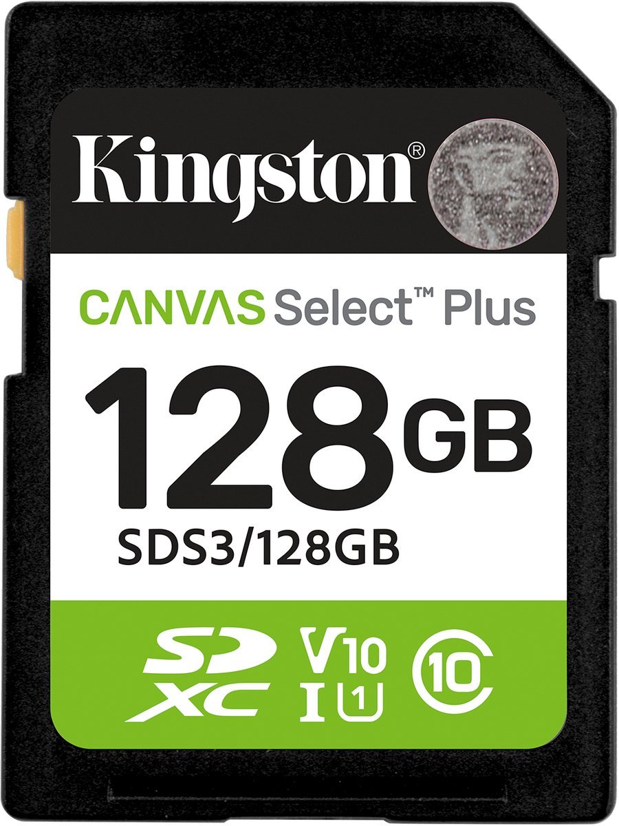 Kingston Kingston Technology 128Gb Sdxc Canvas Select Plus Gen3 150Mb/S C10 Uhs-I U1 V10