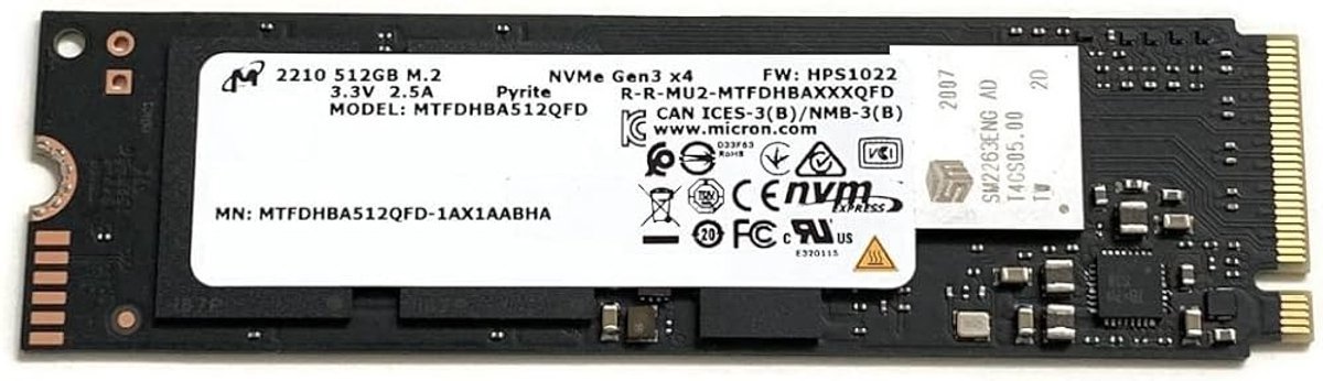 Micron Micron 2210 Series Mtfdhba512Qfd 512Gb M.2 2280 Nvme Pcie Gen3 X4 Ssd Tlc Nand Oem Laptop Solid State Drive