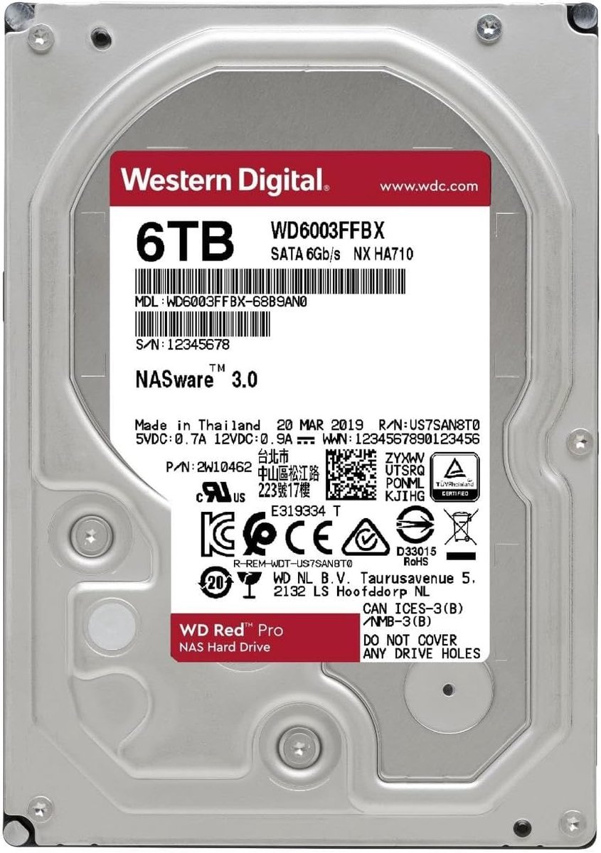 Nas harde schijf interne schijf op 7 orig - NAS WD Red Pro 6TB NAS Harde Schijf (WD6003FFBX)
