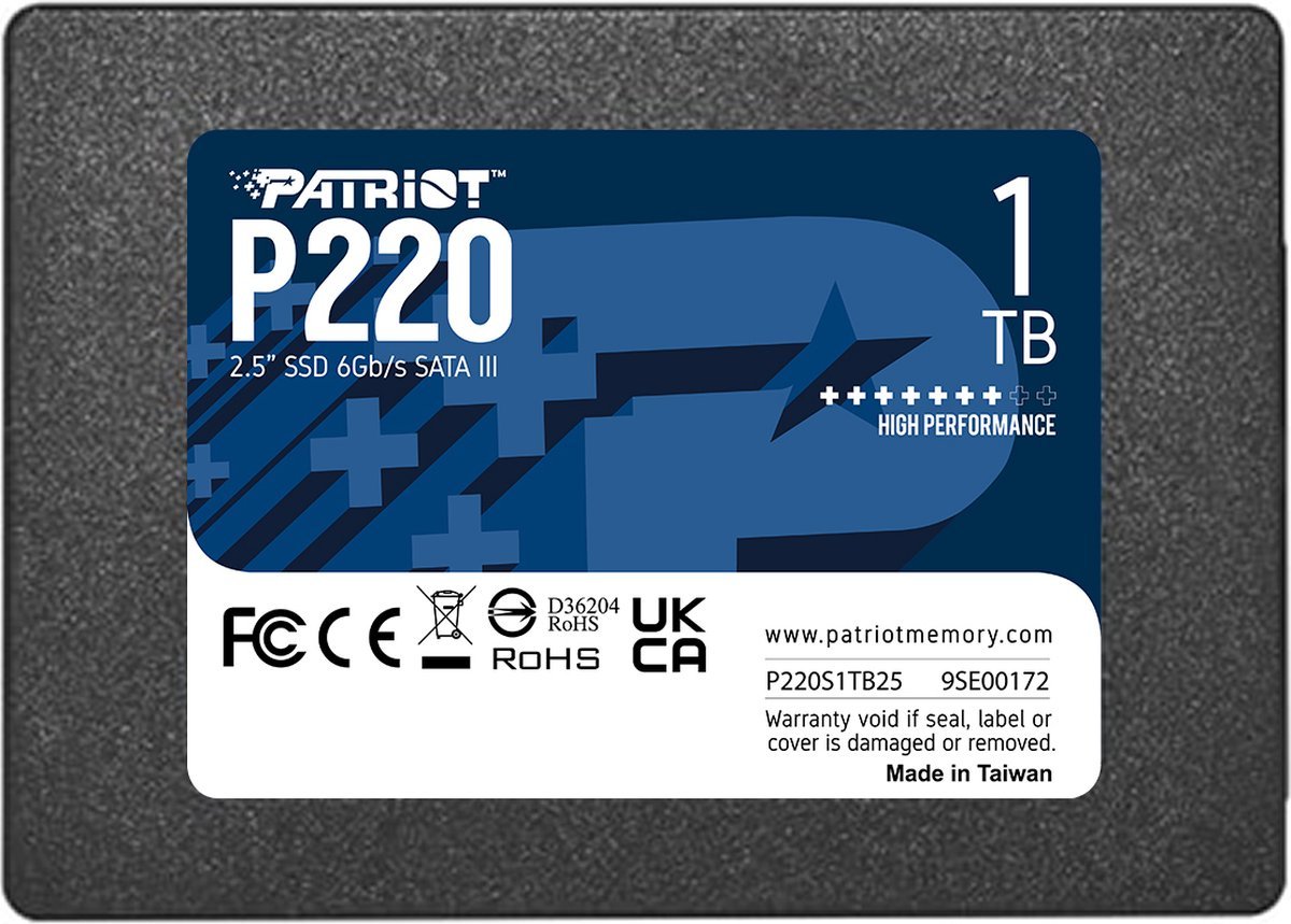 Patriot Patriot P220 - Interne Ssd - 1Tb - 2.5 Inch - Sata Iii - 550Mb/S