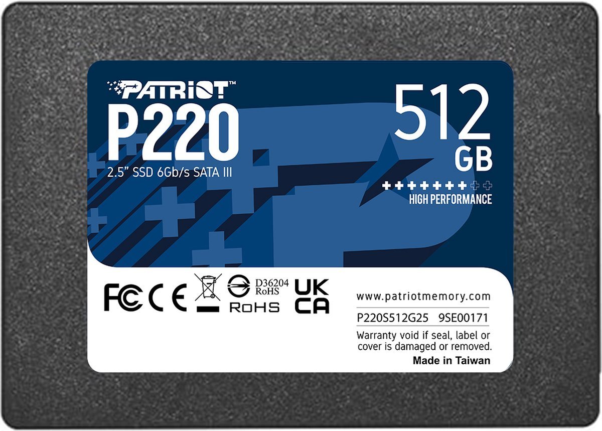 Patriot Patriot P220 - Interne Ssd - 512Gb - 2.5 Inch - Sata Iii - 550Mb/S
