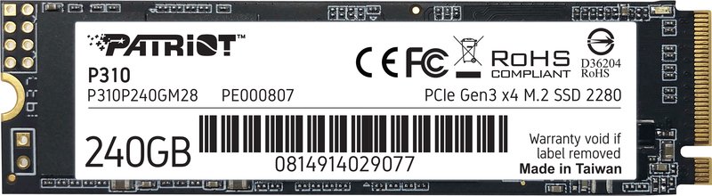 Patriot p310 m 2 240gb m 2 - Patriot P310 240GB M.2 PCIe 3.0 NVMe SSD