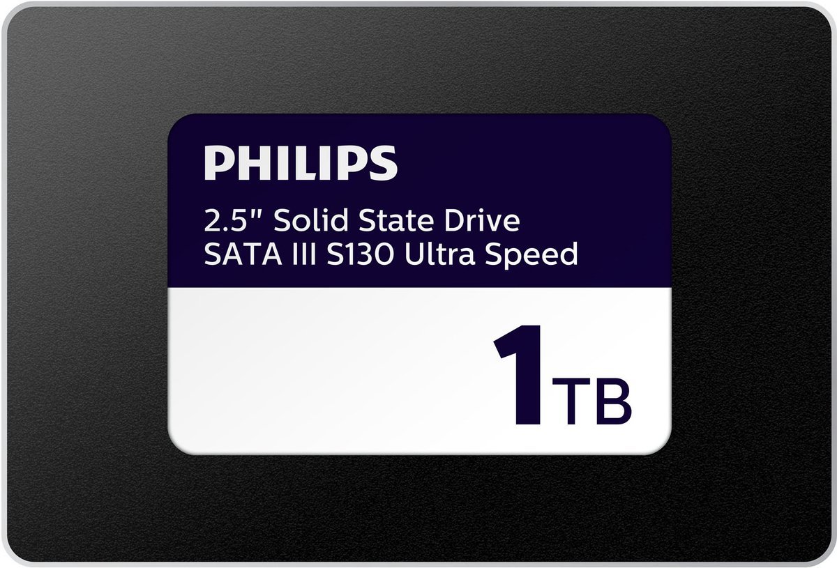 Philips Philips Interne Ssd - 1 Tb - Leessnelheid Tot 550 Mb/S - Schrijfsnelheid Tot 520 Mb/S - Sata Iii 2.5" - S130 Ultra Speed
