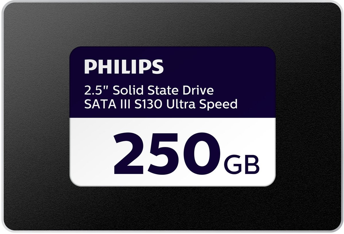 Philips Philips Interne Ssd 2.5" Sata Iii - 250 Gb - S130 Ultra Speed - Leessnelheid Tot 550 Mb/S - Schrijfsnelheid Tot 500 Mb/S