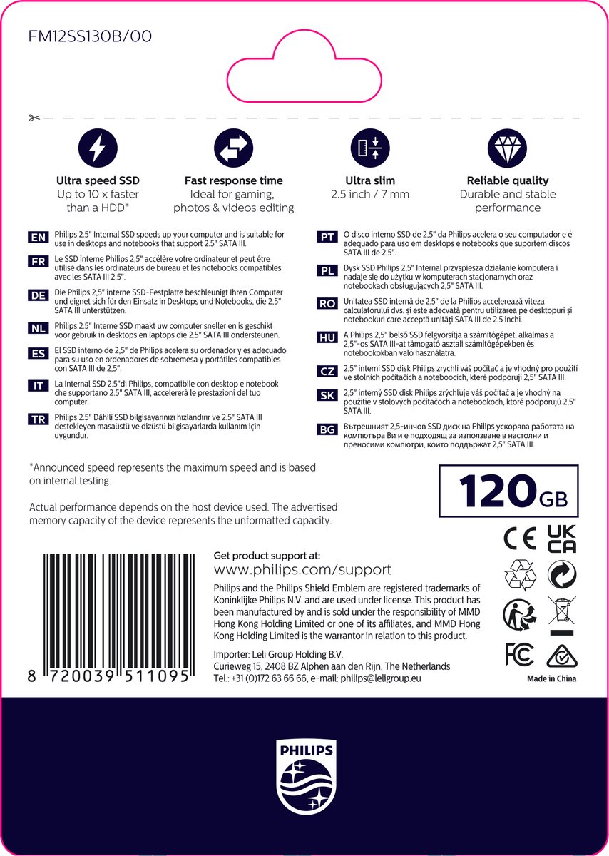 Philips Internal Ssd — 120Gb — 2.5" Sata Iii Ultra Speed — Leessnelheid Tot 530 opslag - afbeelding 7