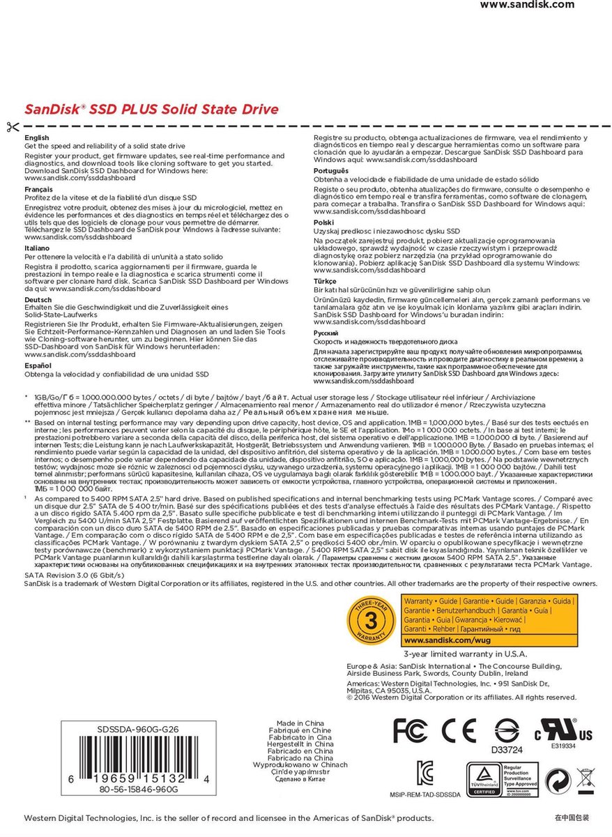 Sandisk Ssd Plus 960Gb opslag - afbeelding 3