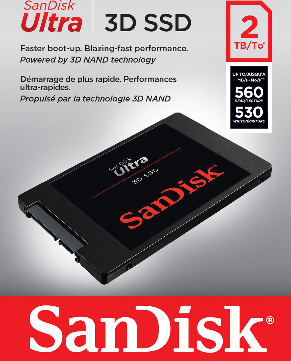 Sandisk Ultra 3D 2Tb Sata Iii 2,5 Inch Ssd opslag - afbeelding 3