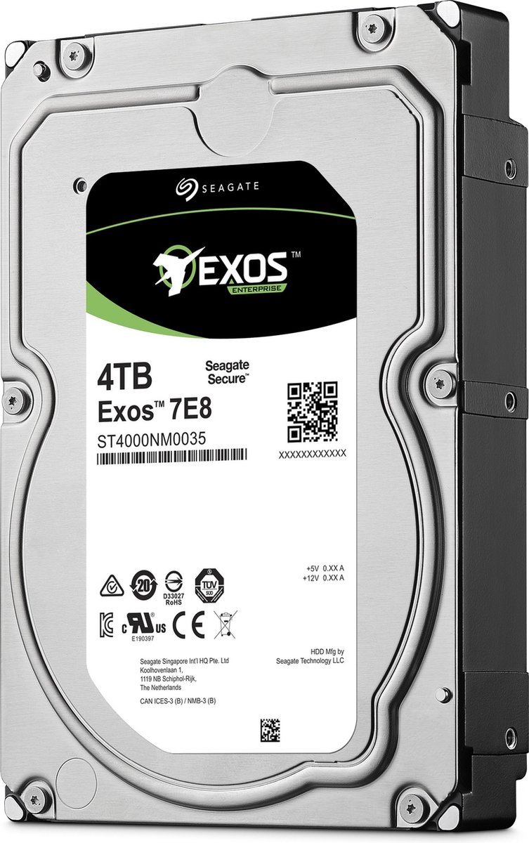 Seagate Seagate Exos 7E8 4 Tb Harde Schijf (3.5 Inch) Sas 12 Gb/S St4000Nm003A Bulk