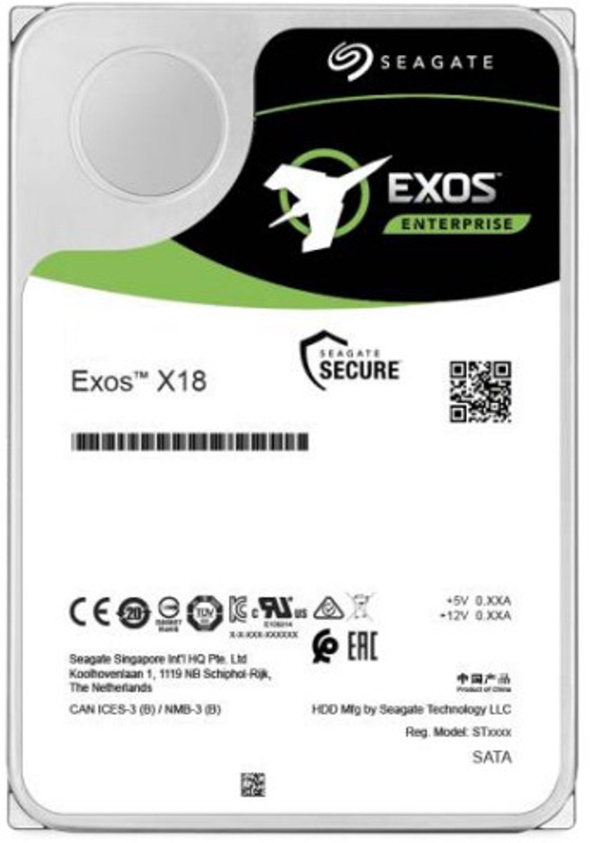 Seagate Seagate Exos X18 Interne Harde Schijf 10 Tb 7200 Rpm 256 Mb 3.5" Sata Iii