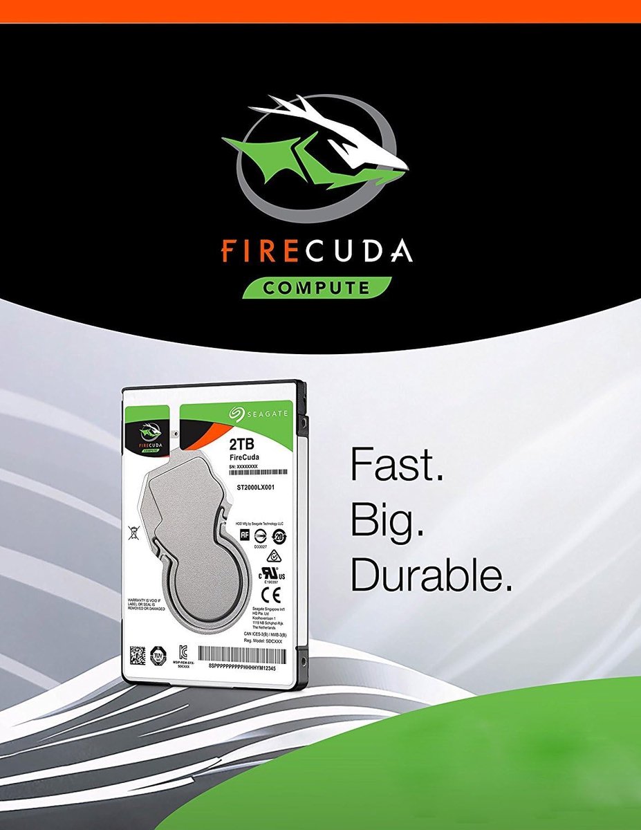 Seagate firecuda interne hybride harde 2 orig - Seagate FireCuda 2TB SSHD 3.5" 7200RPM Harde Schijf