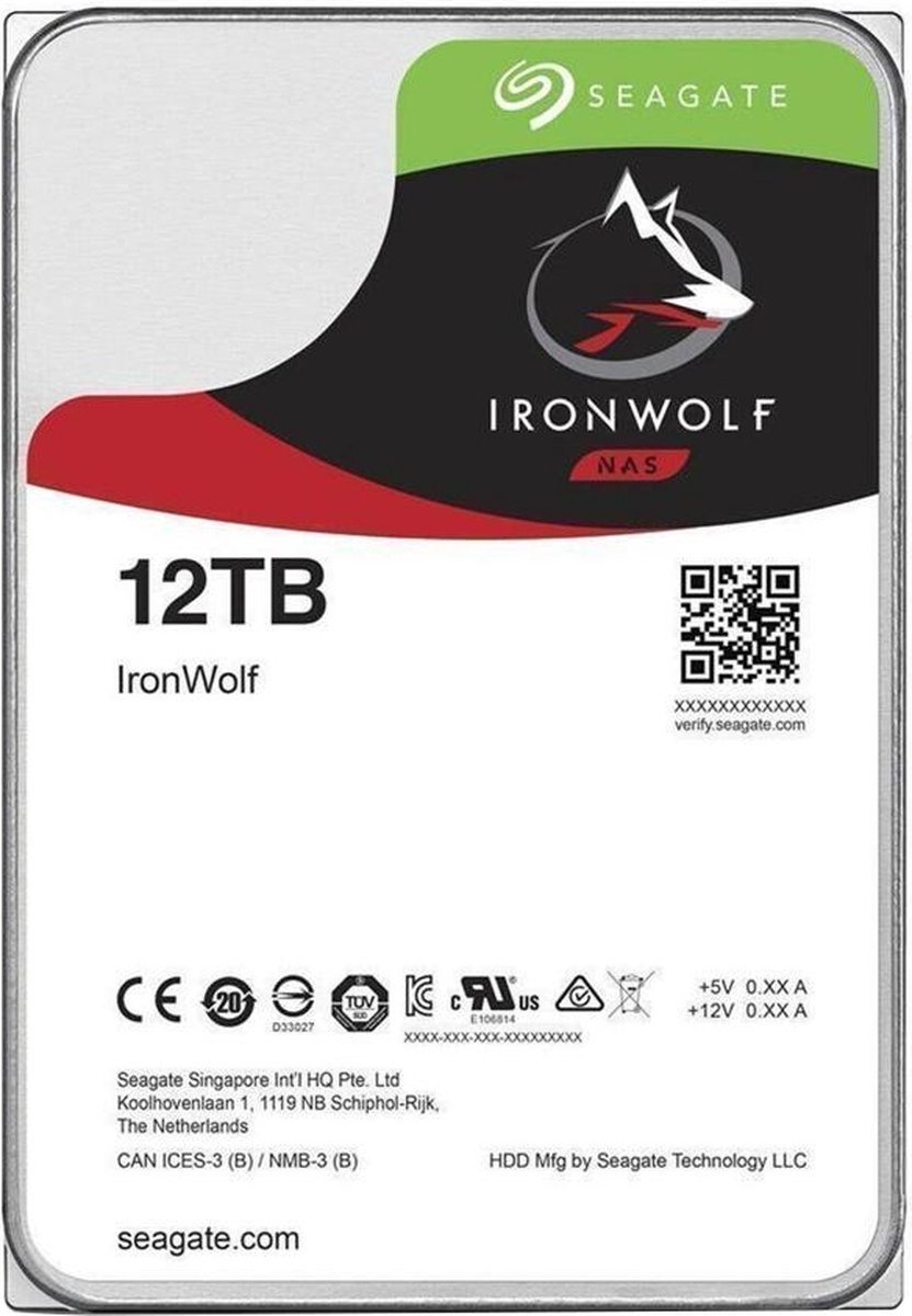 Seagate Seagate Nas Hdd Ironwolf Interne Harde Schijf 12 Tb 7200 Rpm 256 Mb 3.5" Sata Iii