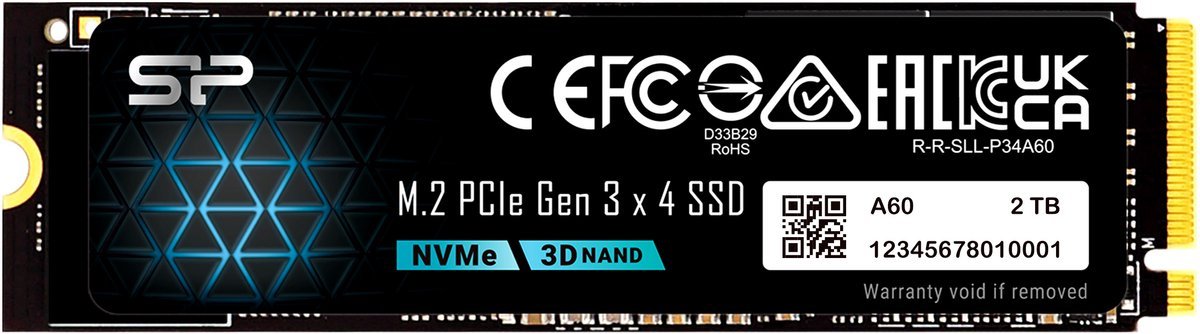 Silicon Power Silicon Power - P34A60 - Interne Ssd - Pcie Gen3X4 - Nvme M.2 2280 - 2Tb