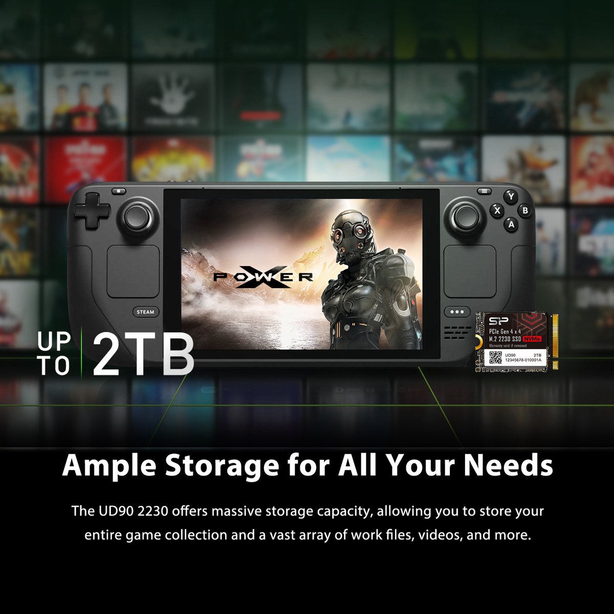 Silicon Power - Ud90 2230e Ssd - Pcie Gen4X4 - Nvme M.2 2230 - 2Tb opslag - afbeelding 3