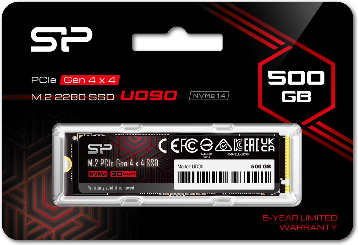 Silicon Power - Ud90e Ssd - Pcie Gen4X4 - Nvme M.2 2280 - 500Gb opslag - afbeelding 5