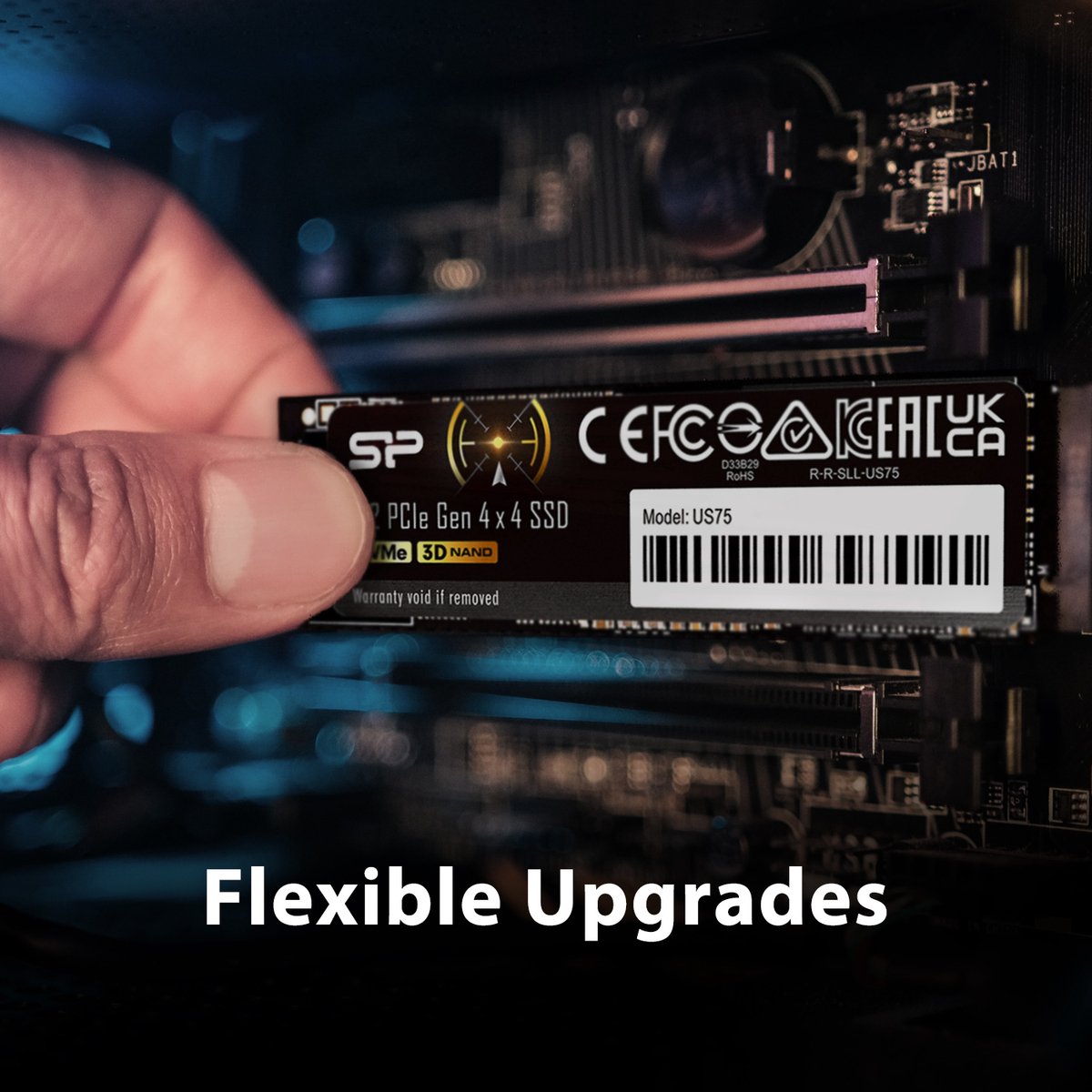 Silicon Power - Us75e Ssd - Pcie Gen4X4 - Nvme M.2 2280 - Ps5 Compatible - 1Tb opslag - afbeelding 4