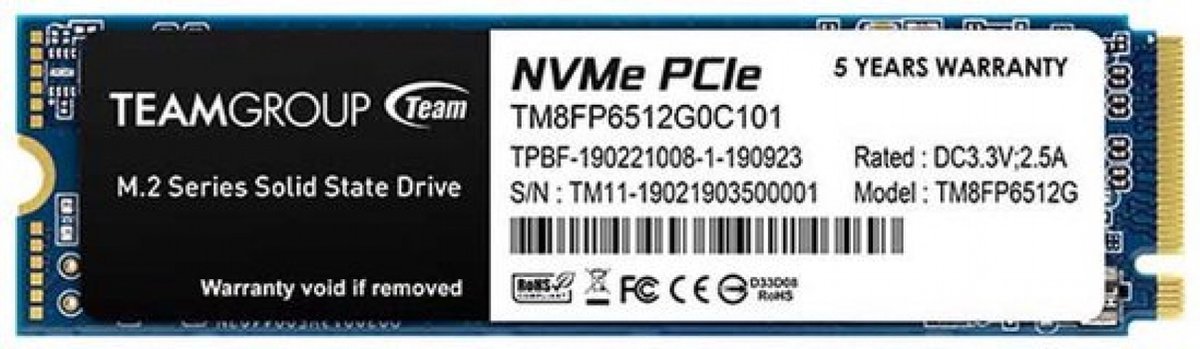 Team Team Group Mp33 512Gb Ssd Harde Schijf M. 2 Transparant