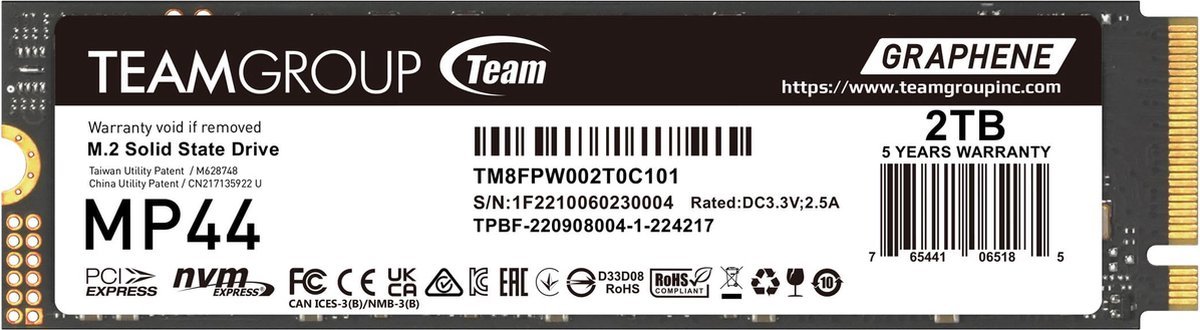 Team Team Group Mp44 2 Tb M.2 Pci Express 4.0 Nvme