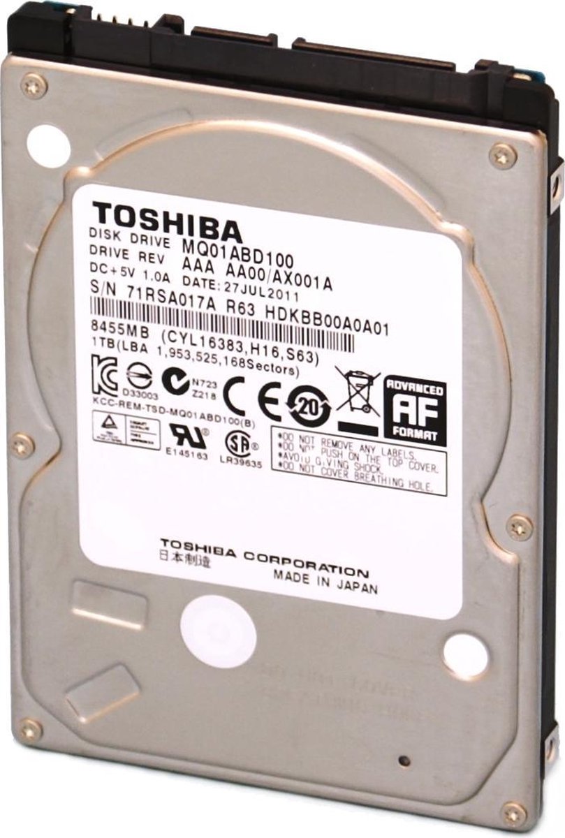 Toshiba Mq01Abd050 500Gbe Harde Schijf / 2.5 Inch / Sata 2 opslag - afbeelding 3