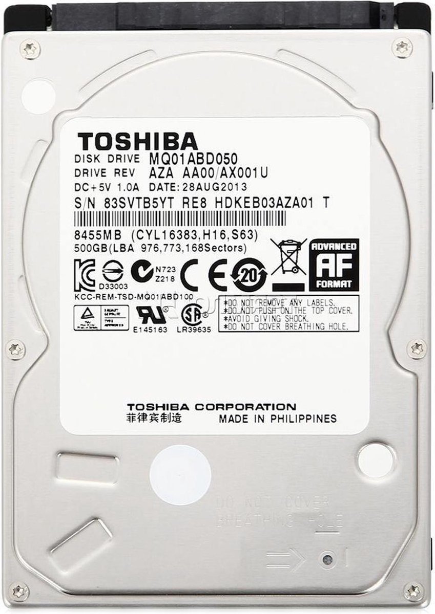 Toshiba Toshiba Mq01Abd050 500Gb - Interne Harde Schijf / 2.5 Inch / Sata 2