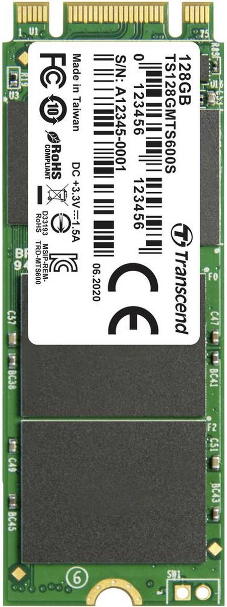 Transcend Transcend 128 Gb Sata M.2 Ssd 2260 Harde Schijf Sata 6 Gb/S Retail Ts128Gmts600S