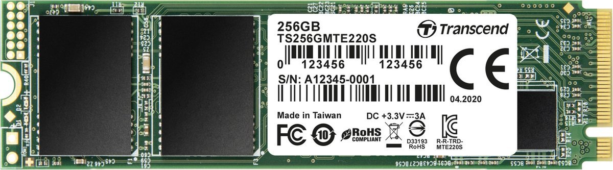 Transcend Transcend 220S Nvme/Pcie M.2 Ssd 2280 Harde Schijf 256 Gb M.2 Nvme Pcie 3.0 X4