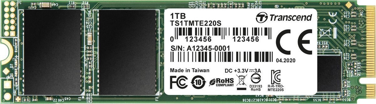 Transcend Transcend 220S Nvme/Pcie M.2 Ssd 2280 Harde Schijf 1 Tb M.2 Nvme Pcie 3.0 X4