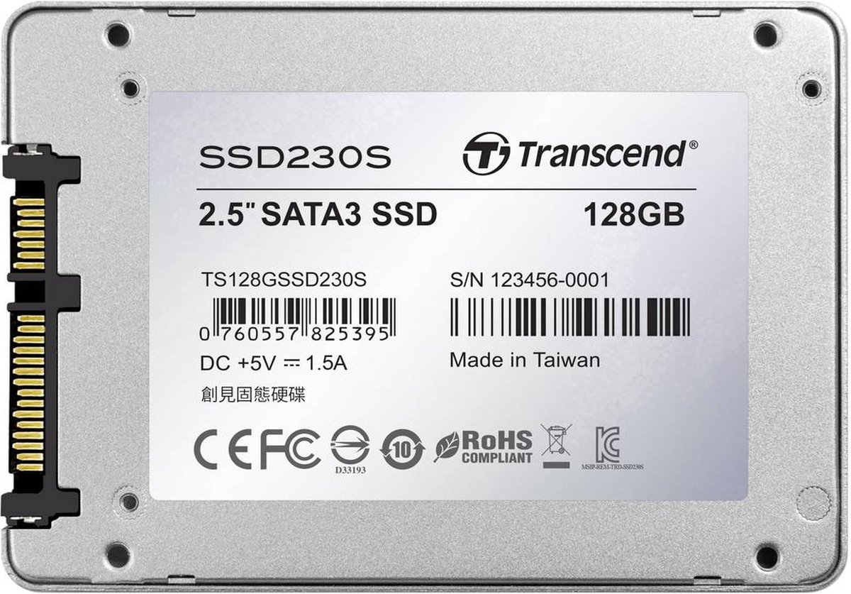 Transcend 230S 128 Gb Ssd Harde Schijf (2.5 Inch) Sata 6 Gb/S Retail opslag - afbeelding 4