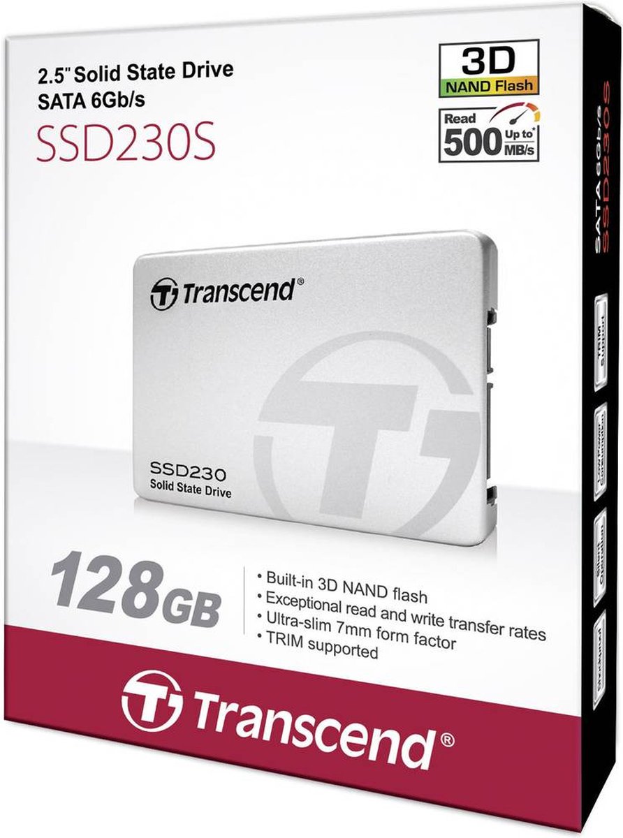 Transcend 230S 128 Gb Ssd Harde Schijf (2.5 Inch) Sata 6 Gb/S Retail opslag - afbeelding 5