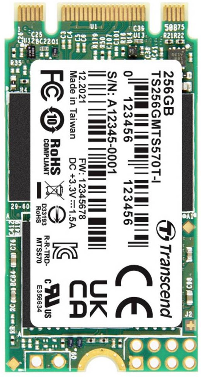 Transcend Transcend 256 Gb Sata M.2 Ssd 2242 Harde Schijf Ts256Gmts570Ti-Vs1
