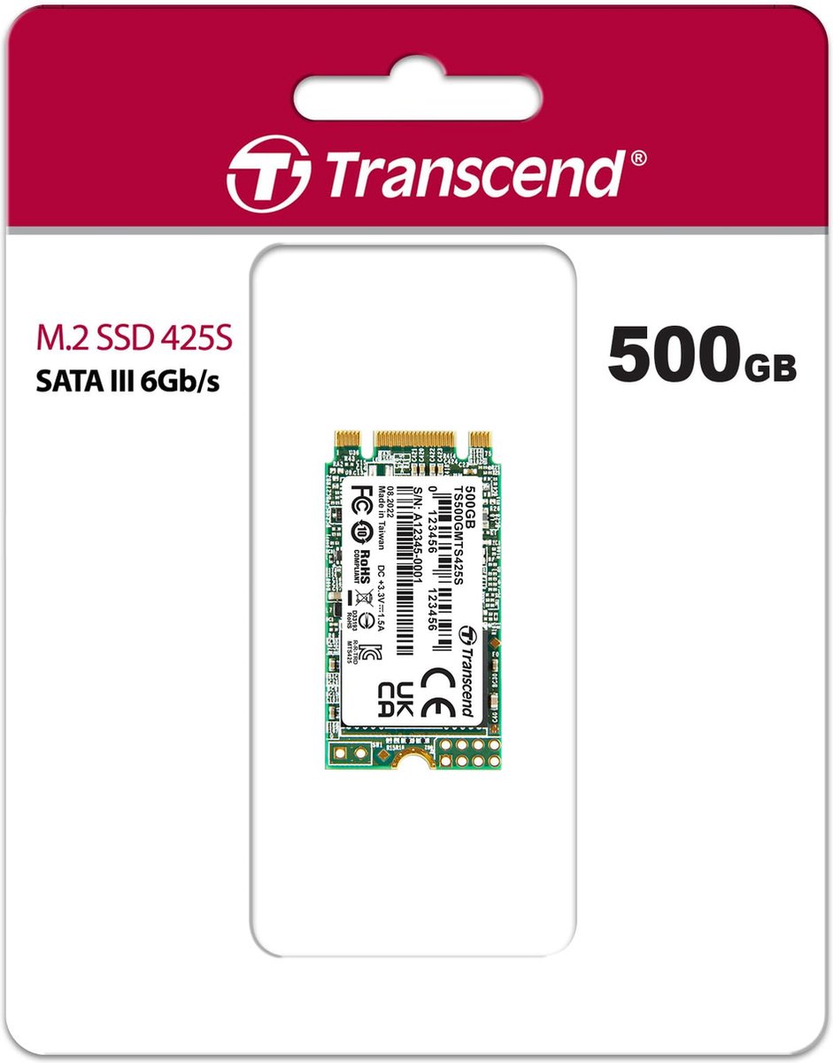 MTS425S 500GB M.2 2242 SATA III SSD - afbeelding 2