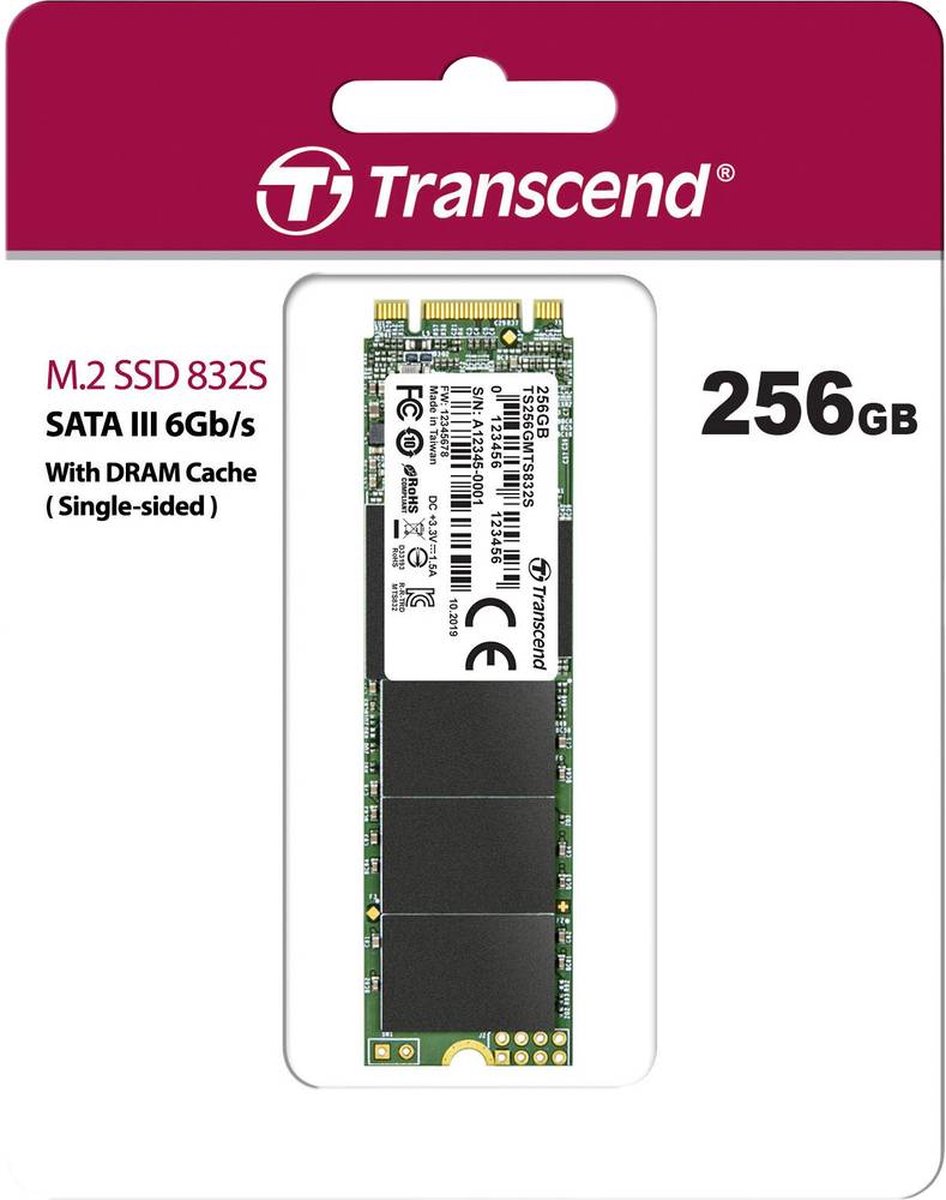 Transcend 832S 256 Gb Sata M.2 Ssd 2280 Harde Schijf M.2 Sata 6 Gb/S Retail opslag - afbeelding 4
