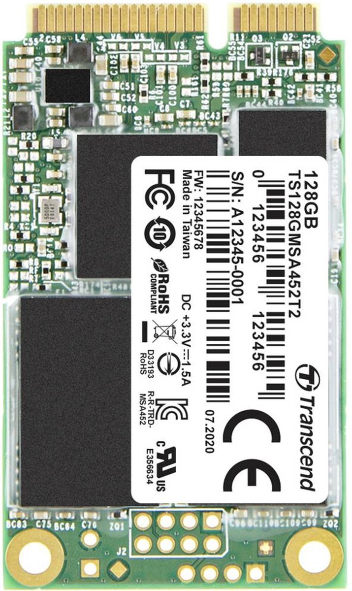 Transcend Transcend Msa452T2 – 128 Gb Msata Ssd – Sata 6 Gb/S Industrial Ts128Gmsa452T2