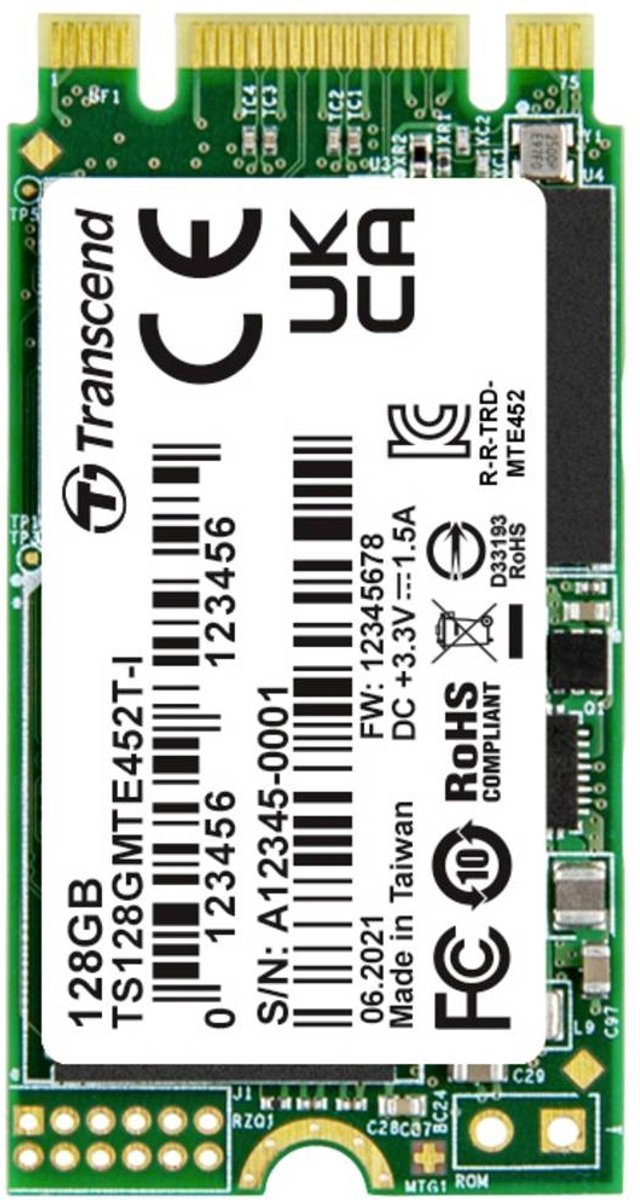 Transcend Transcend Mte452T-I 128 Gb Nvme/Pcie M.2 Ssd 2242 Harde Schijf Pcie Nvme 3.0 X2 Industrial Ts128Gmte452T-I