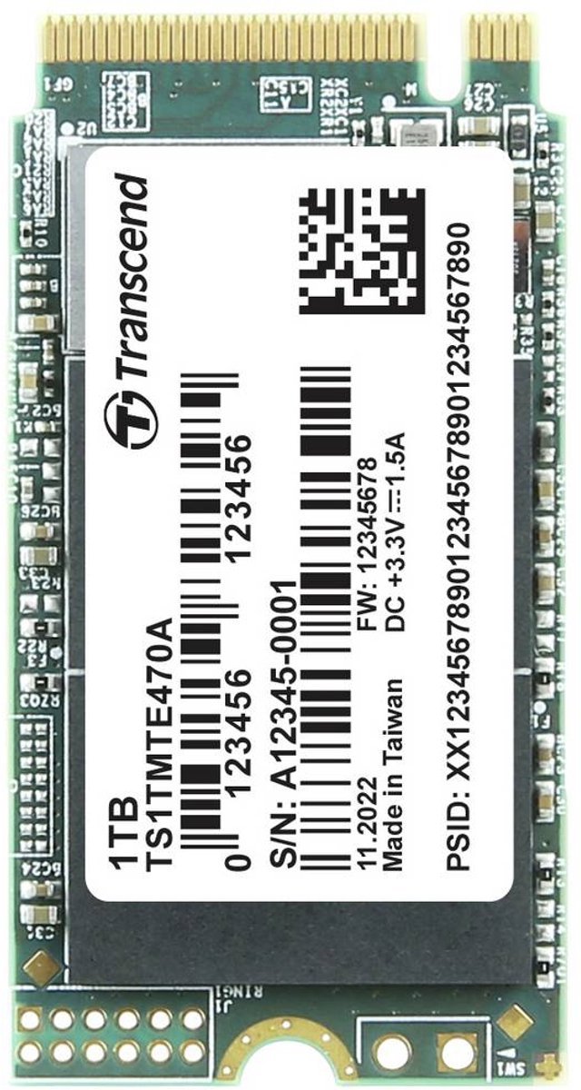 Transcend Transcend Mte470A 1 Tb Nvme/Pcie M.2 Ssd 2242 Harde Schijf Pcie Nvme 3.0 X4 Industrial Ts1Tmte470A