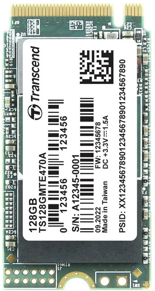 Transcend Transcend Mte470A 128 Gb Nvme/Pcie M.2 Ssd 2242 Harde Schijf Pcie Nvme 3.0 X4 Industrial Ts128Gmte470A
