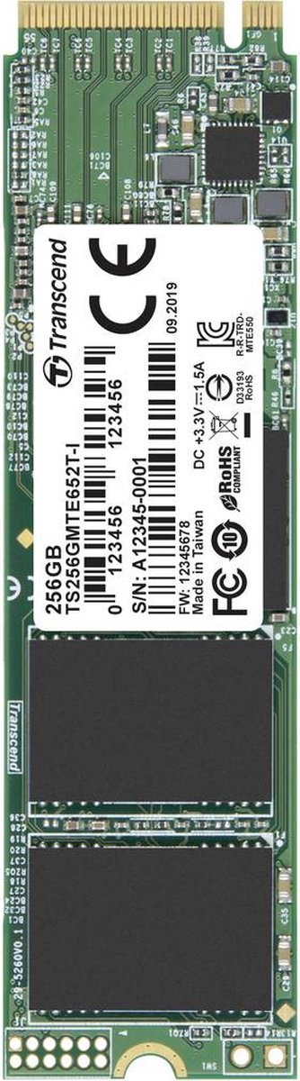 Transcend Transcend Mte652T-I 256 Gb Nvme/Pcie M.2 Ssd 2280 Harde Schijf Pcie Nvme 3.0 X4 Industrial Ts256Gmte652T-I