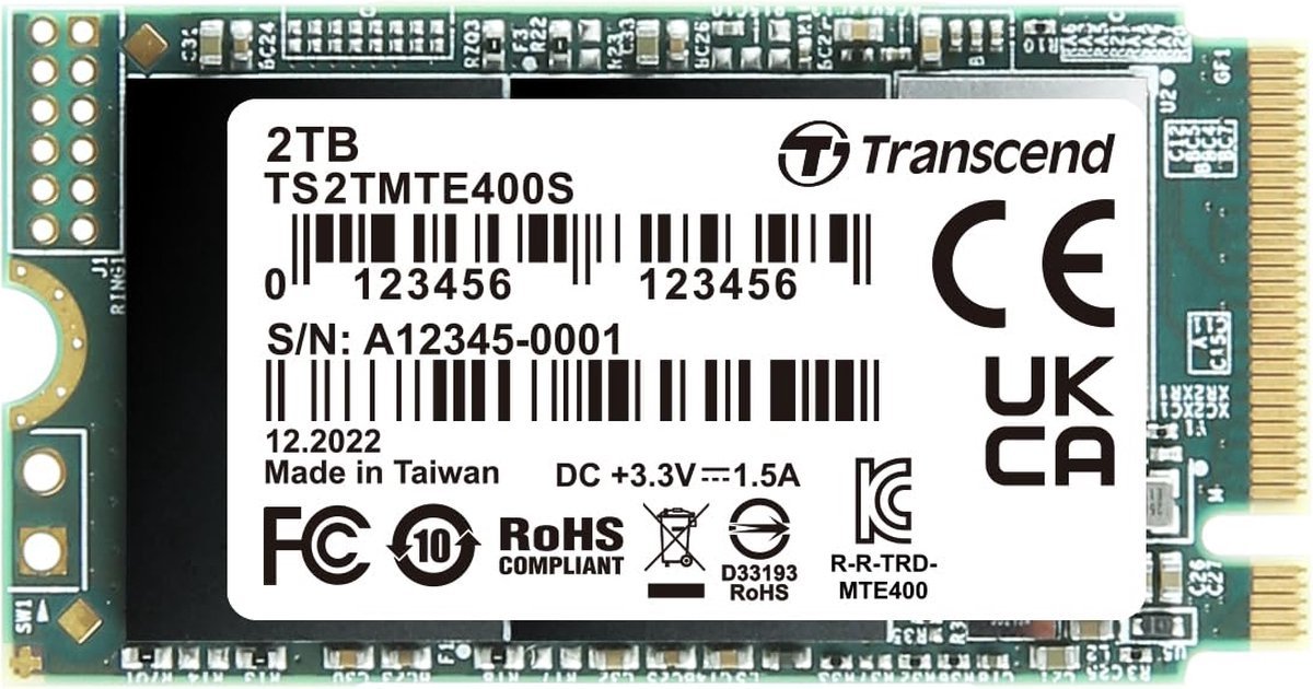 Transcend Transcend Mts400S 2 Tb Pcie M.2 Ssd Harde Schijf Pcie Nvme 3.0 X4 Retail Ts2Tmte400S