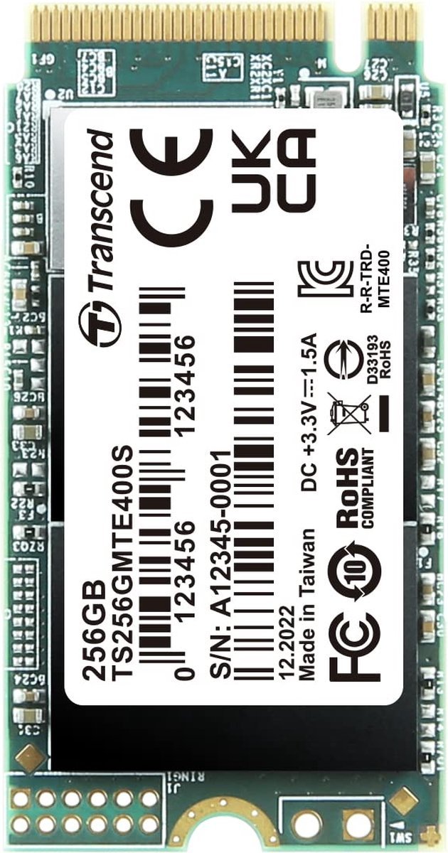 Transcend Transcend Mts400S 256 Gb Nvme/Pcie M.2 Ssd 2242 Harde Schijf Pcie Nvme 3.0 X4 Retail Ts256Gmte400S