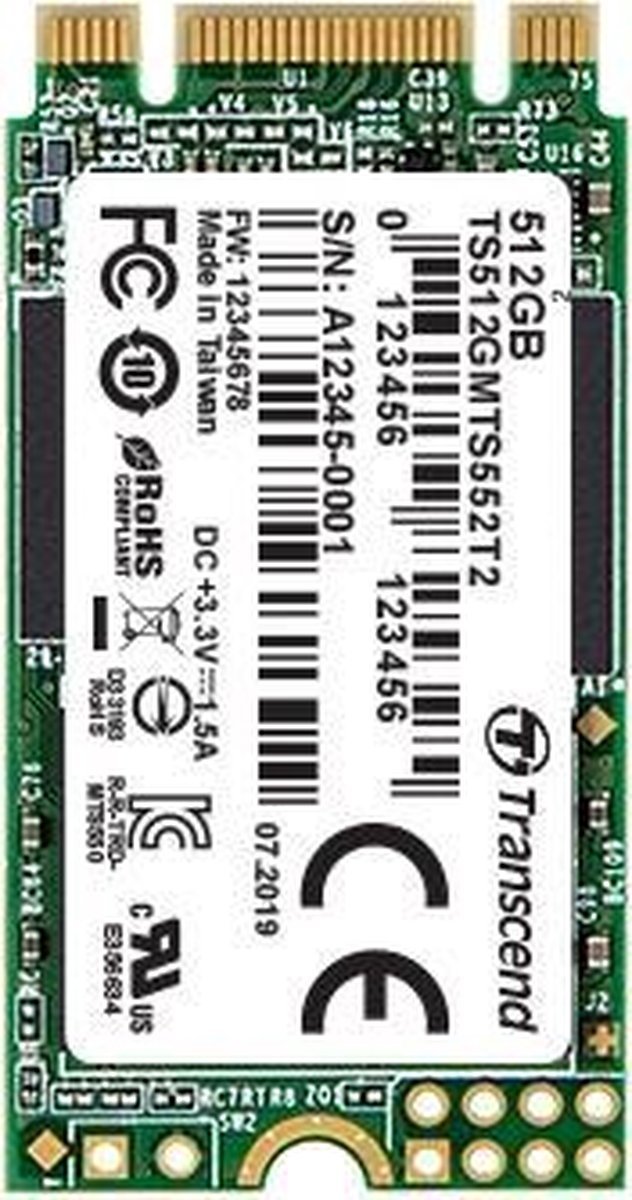 Transcend Transcend Mts552T2 – 128 Gb Sata M.2 Ssd 2242 – Industriële Harde Schijf