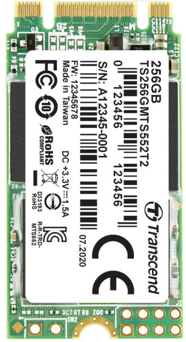 Transcend Mts552T2 256 Gb Sata M.2 Ssd Harde Schijf Sata 6 Gb/S Industrial opslag - afbeelding 2