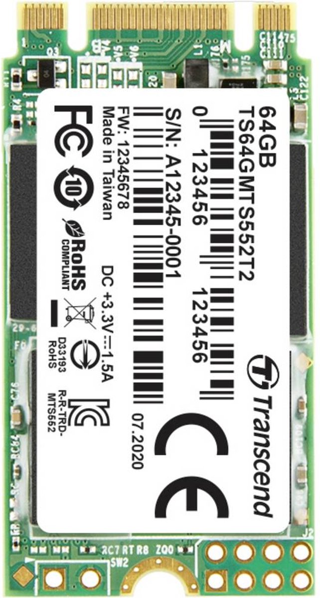 Transcend Mts552T2 – 64 Gb Sata M.2 Ssd 2242 – Industriële Harde Schijf opslag - afbeelding 3