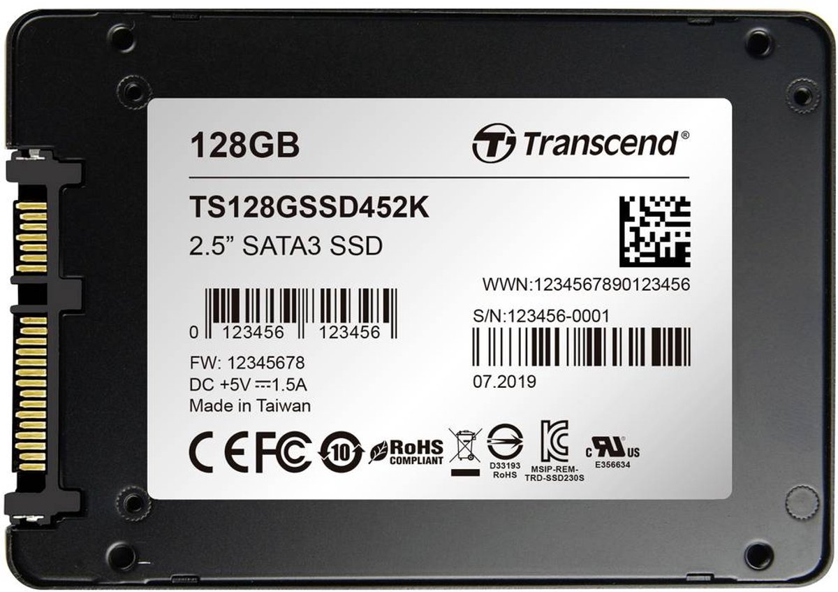 Transcend ssd452k 128 gb ssd harde schij 2 orig - Transcend SSD452K 2.5" III /s 3D TLC Industrial 128GB SSD