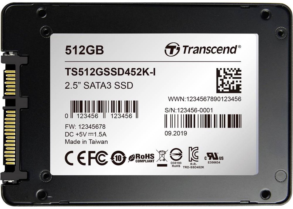 Transcend Ssd452K-I 512 Gb Ssd Harde Schijf (2.5 Inch) Sata 6 Gb/S Industrial opslag - afbeelding 2