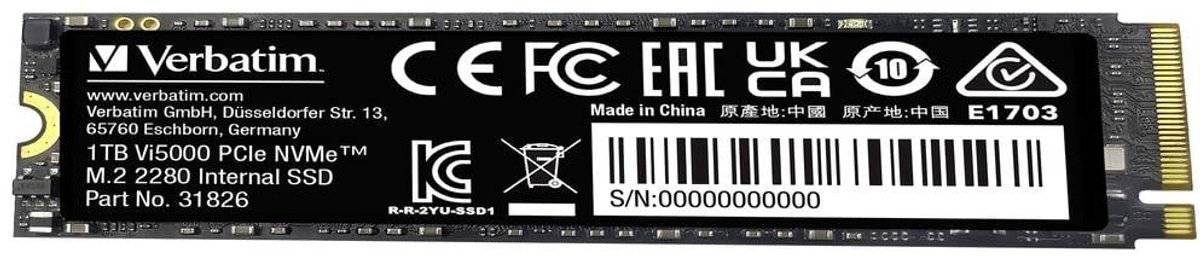 Verbatim GmbH Verbatim 1 Tb Vi5000 Pcie Nvme M.2 Ssd Intern opslag - afbeelding 5