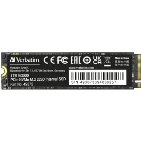 Verbatim Verbatim Vi3000 1 Tb Nvme/Pcie M.2 Ssd 2280 Harde Schijf Pcie Nvme 3.0 X4 Retail 49375