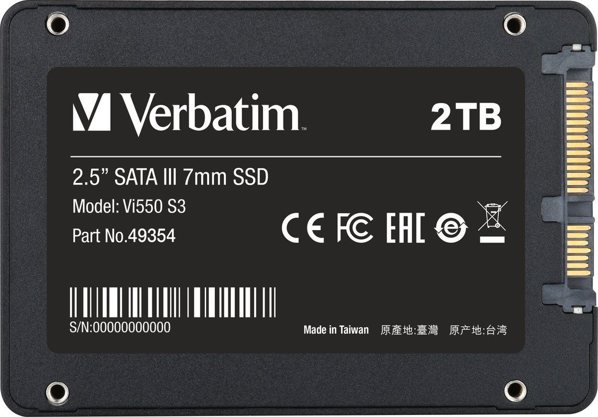 Verbatim Verbatim Vi550 S3 2 Tb Ssd Harde Schijf (2.5 Inch) Sata 6 Gb/S Retail 49354