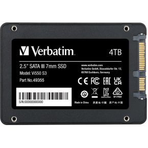 Verbatim Vi550 S3 4 Tb Ssd Harde Schijf (2.5 Inch) Sata 6 Gb/S, Sata Iii Retail opslag - afbeelding 4